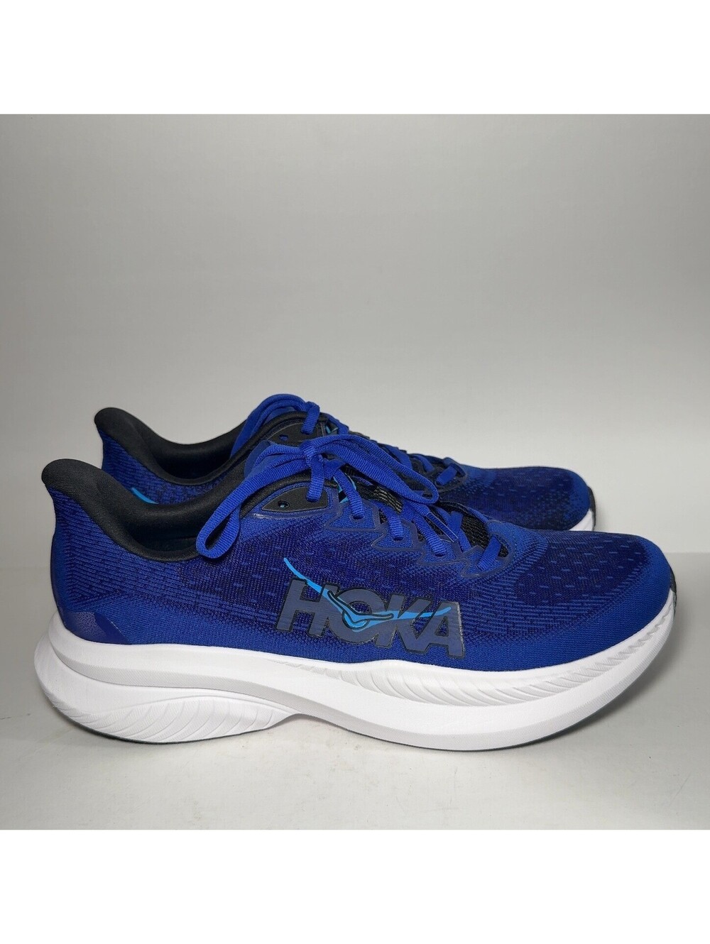 HOKA Mach 6 Mens Running Shoes Size 11 D Blue White 1147790-BNGH